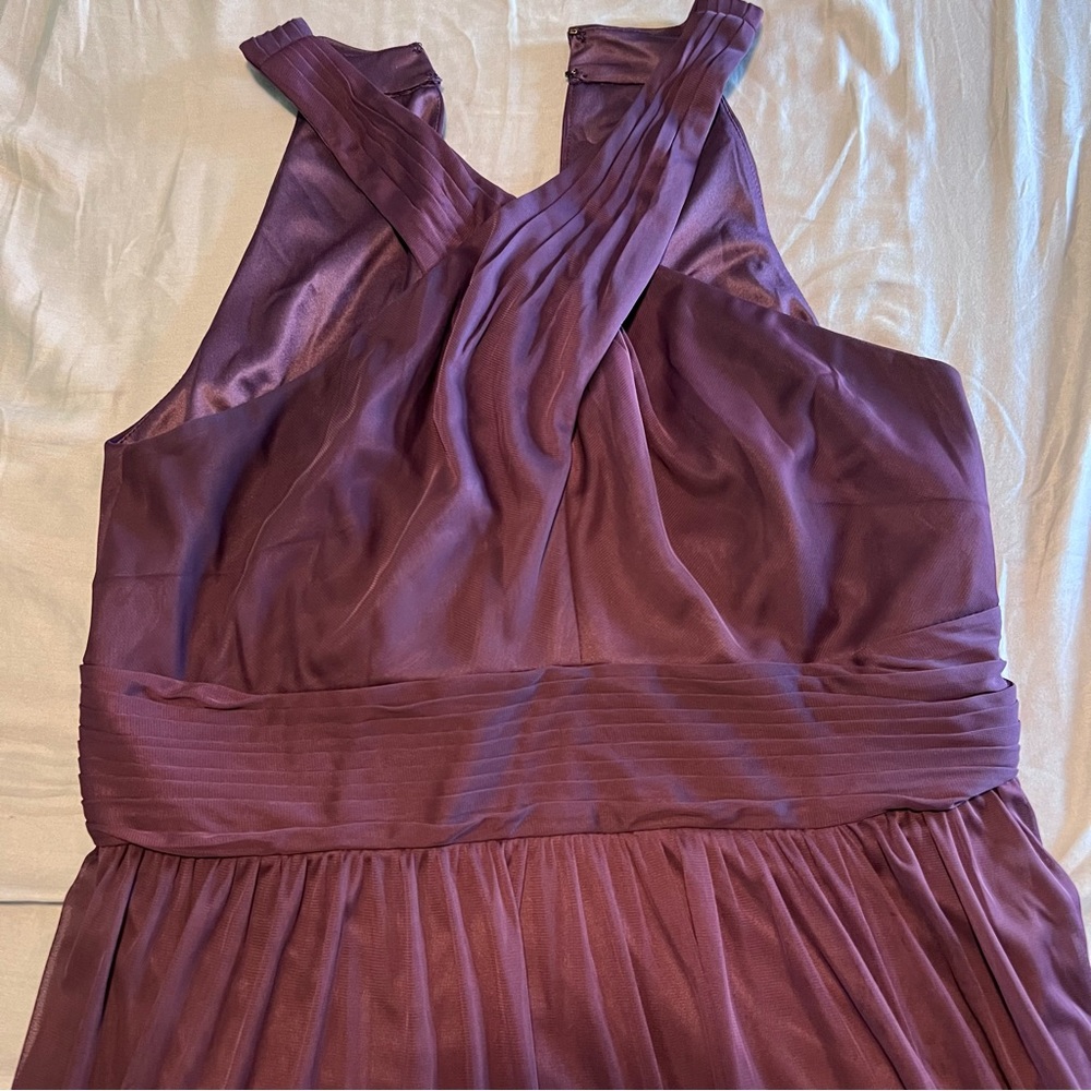 crisscross high-neck mesh bridesmaid dress size 16